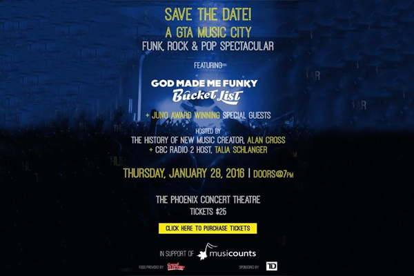 MusiCounts Announces Benefit Concert in Toronto‏