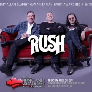 CMW announces RUSH as 2017 Allan Slaight Humanitarian Award Recipients