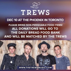 Trews’ Toronto Concert A Food Bank Drive