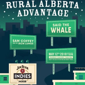CANADIAN MUSIC WEEK ANNOUNCES THE 2018 JIM BEAM INDIES WITH INDIE88 FEATURING THE RURAL ALBERTA ADVANTAGE AND MORE