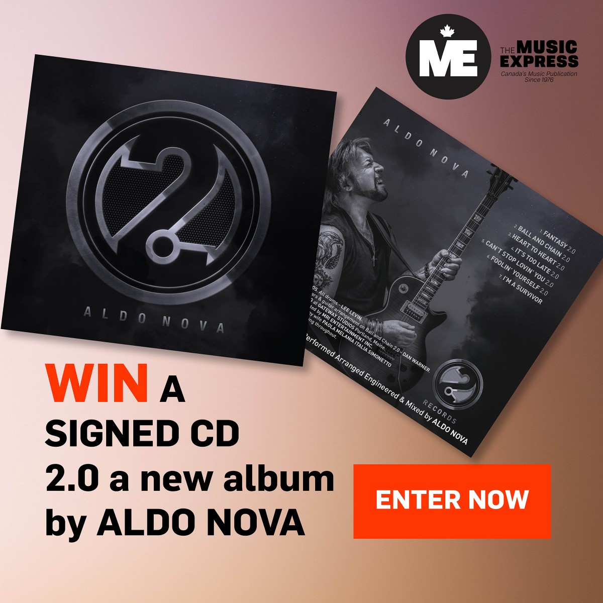 Enter to Win a Signed CD – New Album 2.0 by Aldo Nova