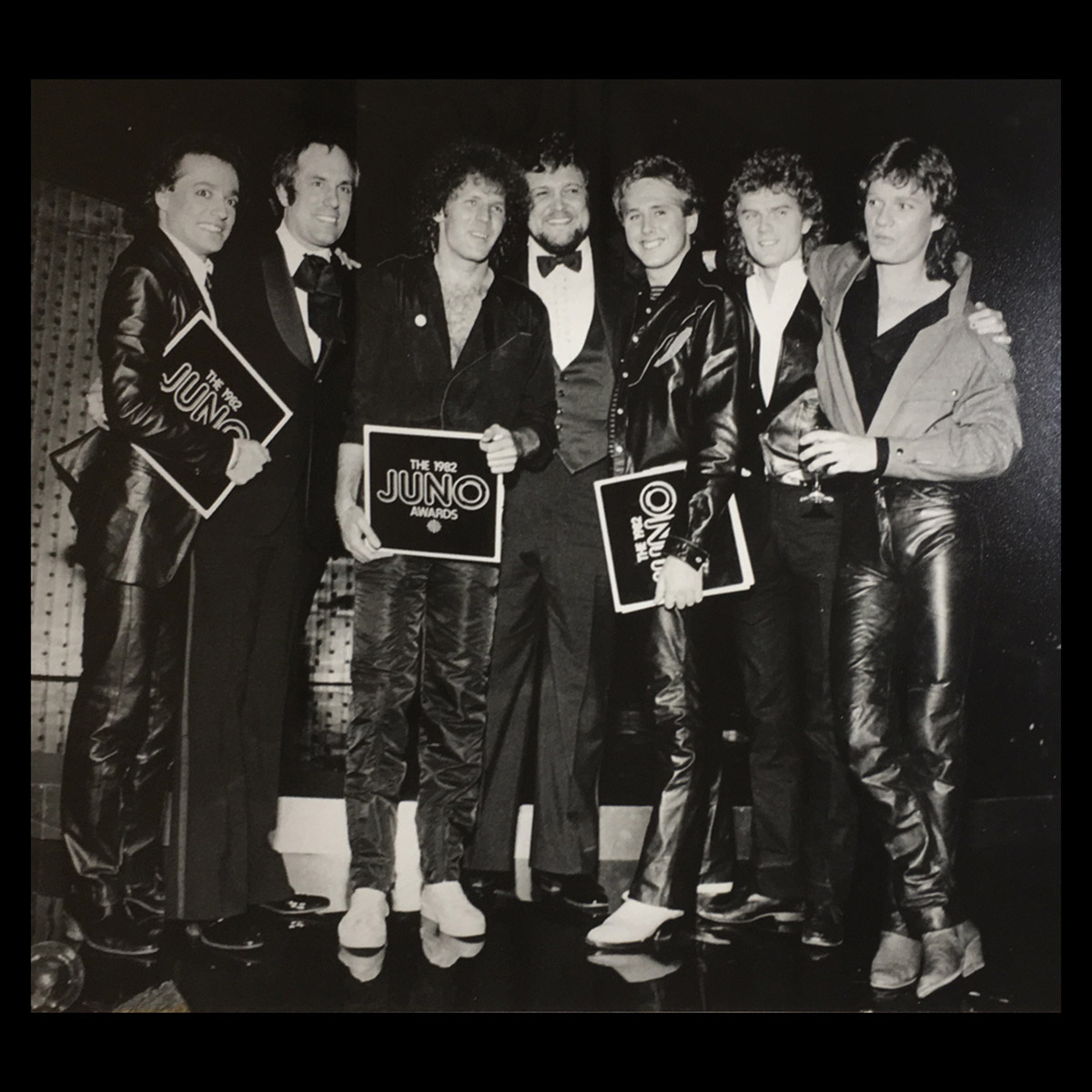 Here he is with us at the 1982 Junos – Left to right- Matt Frenette, Bruce Allen, Paul Dean, Lou Blair, Mike Reno, Doug Johnson and Scott Smith.