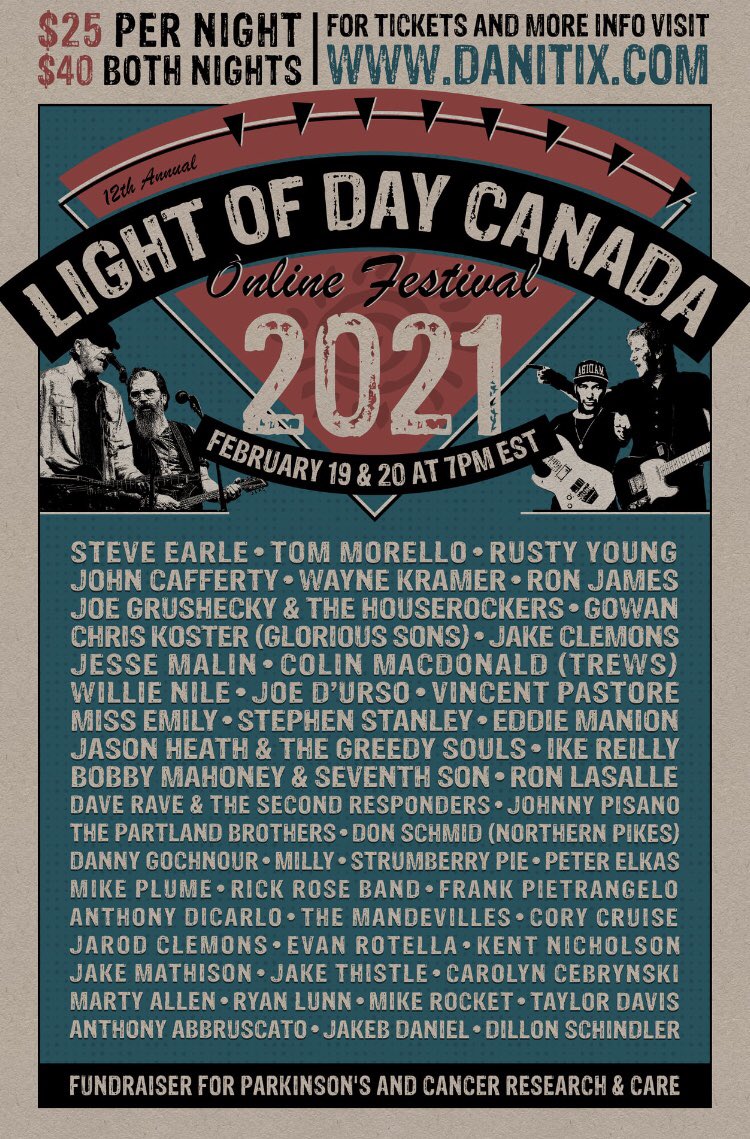 12th Annual Light of Day Canada Festival gig poster