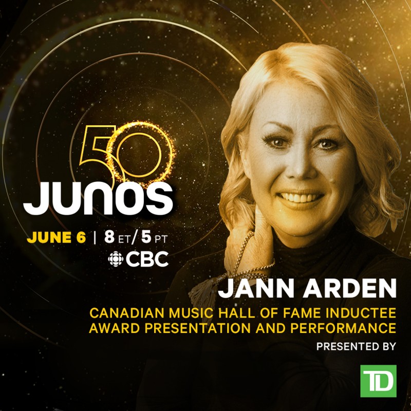 Jann Arden to perform from The Canadian Music Hall of Fame at The 2021 JUNO Awards on CBC