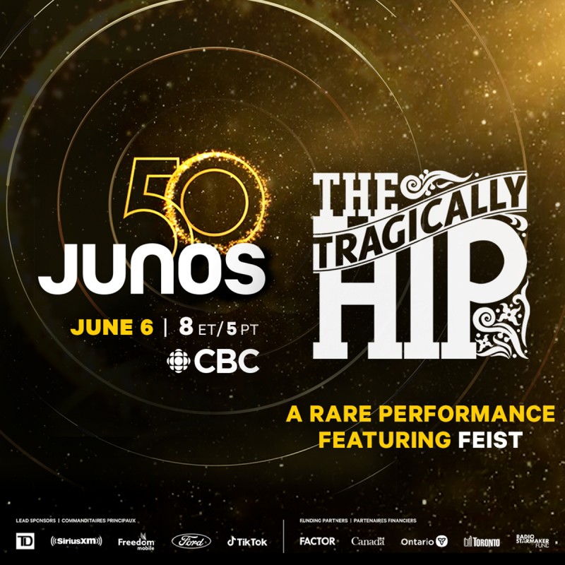 The Tragically Hip set to perform with Feist at The 50th Annual JUNO Awards on CBC