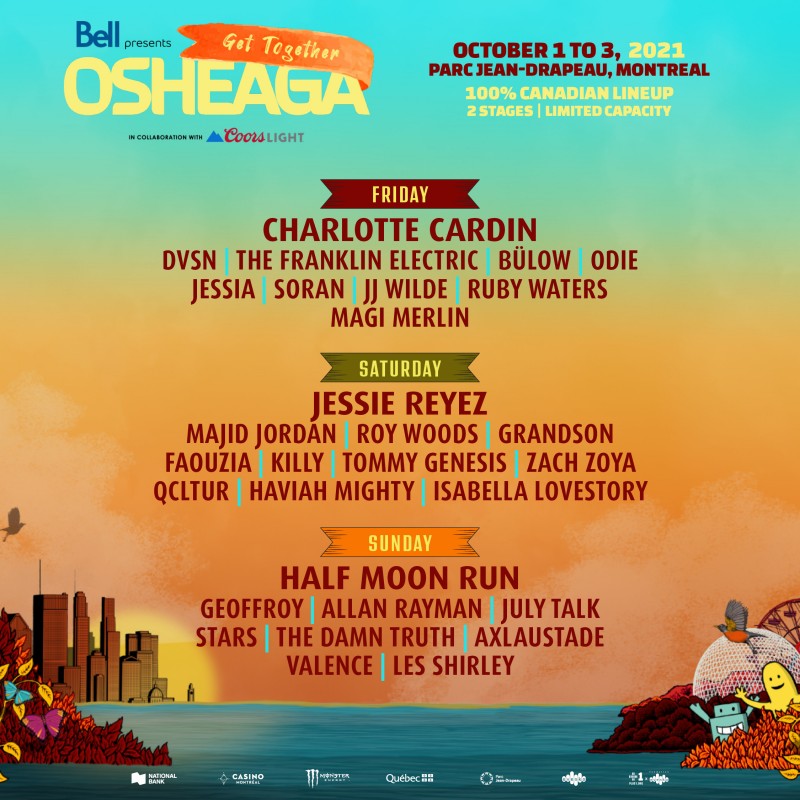 OSHEAGA Get Together | October 1-3, 2021 at Parc Jean-Drapeau, Montreal