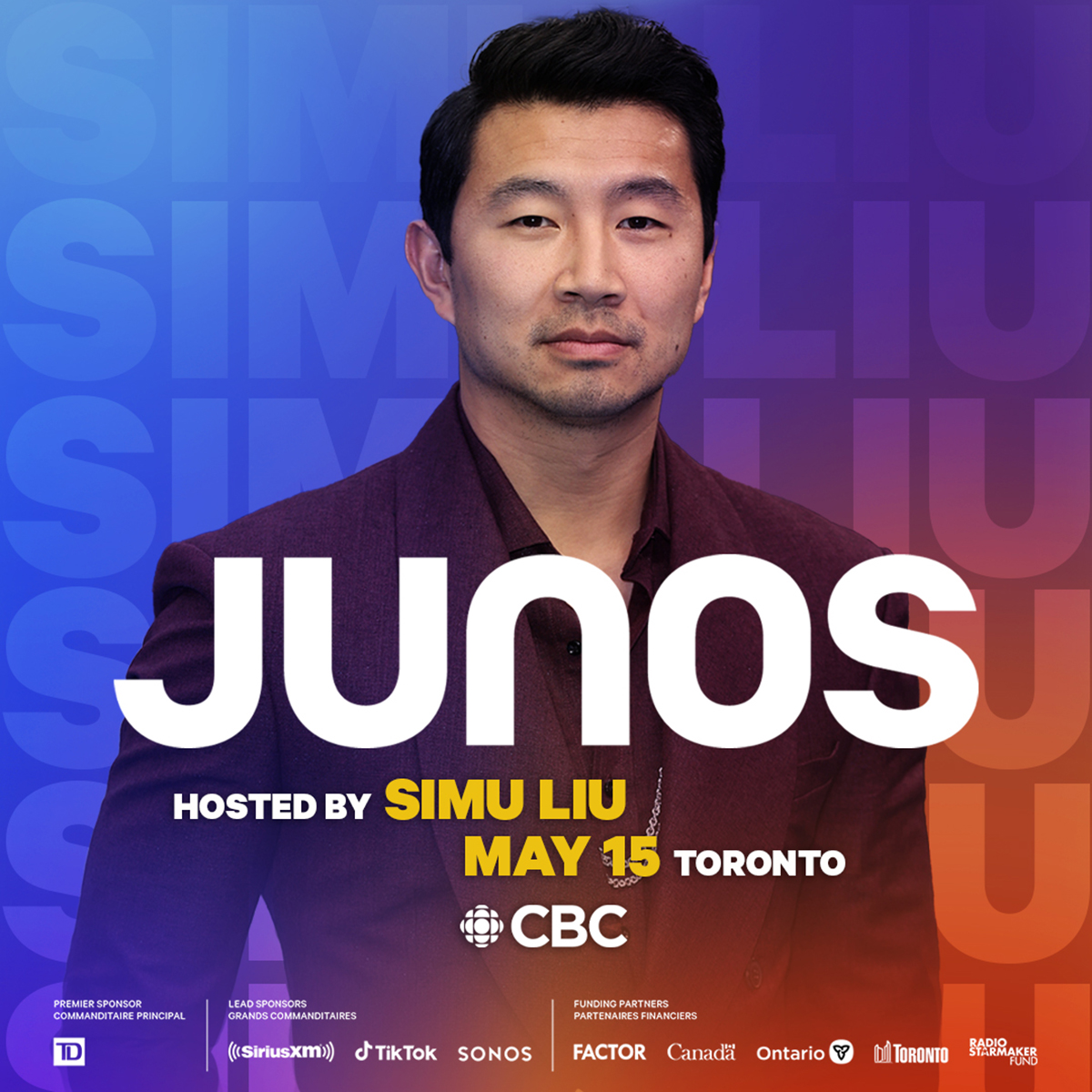International Sensation Simu Liu to host The 2022 JUNO Awards in Toronto, live on CBC