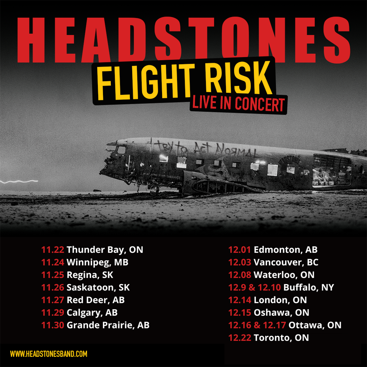 Headstones Flight Risk Concert Dates