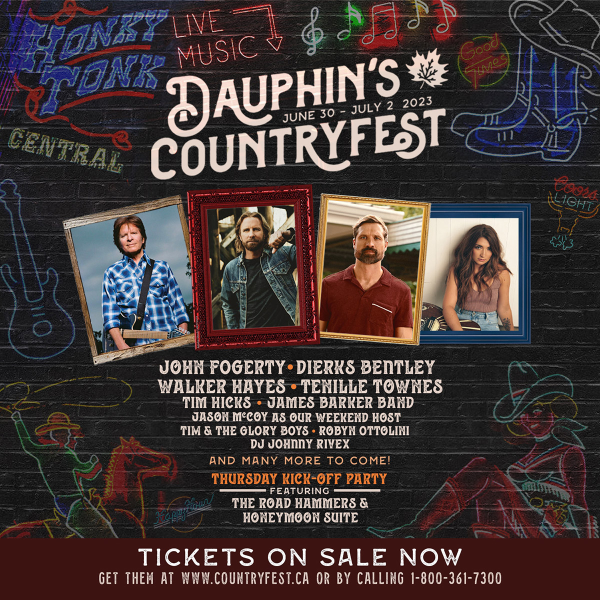 Dauphin's Countryfest June 30 - July 2 2023 Poster